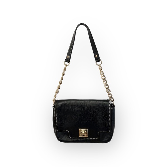 Kate Spade  Iconic Turnlock Gold Chain Handle Mini Bag Handbag  Black Leather - Picture 15 of 16